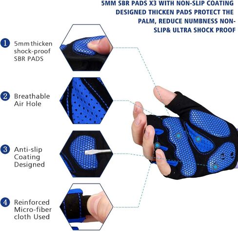 MOREOK Mens Cycling Gloves,Half Finger Biking Glove MTB DH Road Bicycle Gloves Gel Pad Shock-Absorbing Anti-Slip Breathable Motorcycle Mountain Bike Gloves Unisex Women in Saudi Arabia