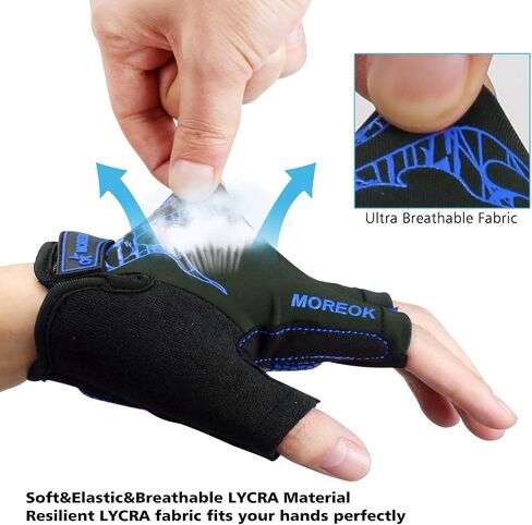 MOREOK Mens Cycling Gloves,Half Finger Biking Glove MTB DH Road Bicycle Gloves Gel Pad Shock-Absorbing Anti-Slip Breathable Motorcycle Mountain Bike Gloves Unisex Women in Saudi Arabia