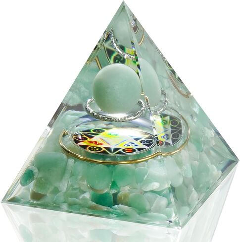 NiHome Handcrafted Orgone Crystal Pyramid with Natural Amethyst & Obsidian - Natural Resin & Gold Foil Energy Balancing Stress Relief Healing Crystal for Meditation, Yoga & Spiritual Growth (Purple) in Saudi Arabia