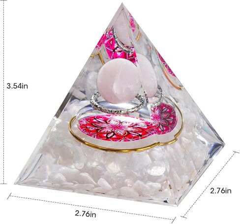 NiHome Handcrafted Orgone Crystal Pyramid with Natural Amethyst & Obsidian - Natural Resin & Gold Foil Energy Balancing Stress Relief Healing Crystal for Meditation, Yoga & Spiritual Growth (Purple) in Saudi Arabia