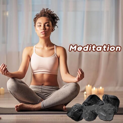 مجموعة بلورات التورمالين السوداء من MAIBAOTA، بلورات شفاء طبيعية من حجر الكريستال بوزن 1 رطل لتهدئة وتنقية الطاقة، حجر خام غير منتظم للسقوط والتلميع وتغليف الأسلاك واليكا والريكي in Kuwait