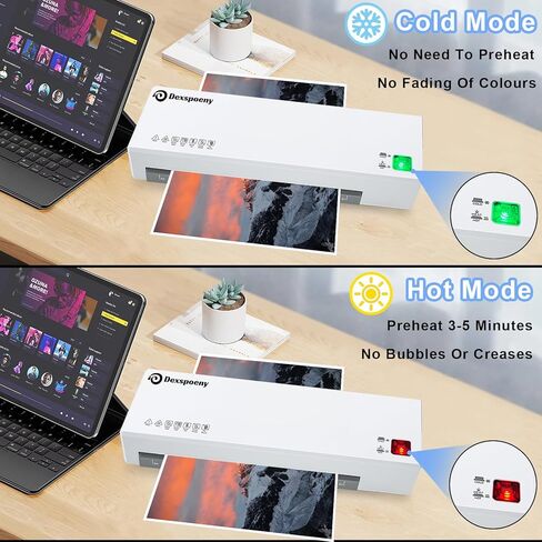 آلة تغليف، آلة تغليف حرارية وباردة 4 في 1 مع 50 قطعة من أوراق التغليف، آلة تغليف شخصية مقاس 9 بوصات مع قاطع ورق ومستدير زاوية للاستخدام في المكاتب التجارية والمنزل والمدرسة in Kuwait