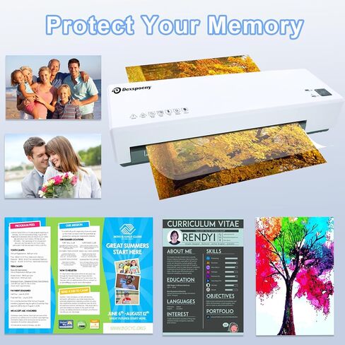 آلة تغليف، آلة تغليف حرارية وباردة 4 في 1 مع 50 قطعة من أوراق التغليف، آلة تغليف شخصية مقاس 9 بوصات مع قاطع ورق ومستدير زاوية للاستخدام في المكاتب التجارية والمنزل والمدرسة in Kuwait