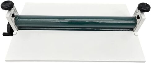 INTBUYING 14In دليل جميع الإطارات المعدنية الباردة لفة تغليف التجارية المهنية 0.4 "سمك طوي لفة آلة الترقق الفينيل صور فيلم تركيب آلة تغليف جبل آلة الترقق in Kuwait