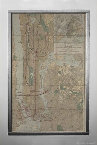Map of TheRand McNally Map of the Borough of Manhattan, the principal portion of the Boroughs of Bronx, Brooklyn, and Queens and the business district of Jersey City. |Vintage Fine Art Reproduction|Re in Kuwait