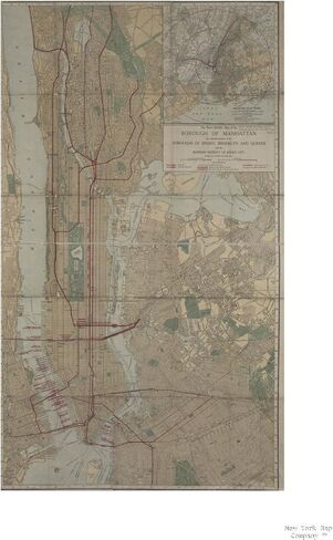 Map of TheRand McNally Map of the Borough of Manhattan, the principal portion of the Boroughs of Bronx, Brooklyn, and Queens and the business district of Jersey City. |Vintage Fine Art Reproduction|Re in Kuwait