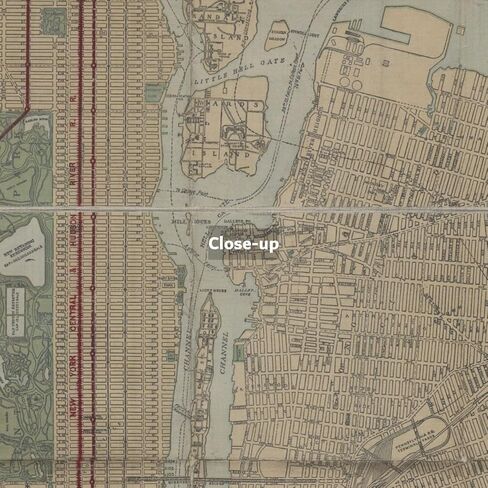 Map of TheRand McNally Map of the Borough of Manhattan, the principal portion of the Boroughs of Bronx, Brooklyn, and Queens and the business district of Jersey City. |Vintage Fine Art Reproduction|Re in Kuwait