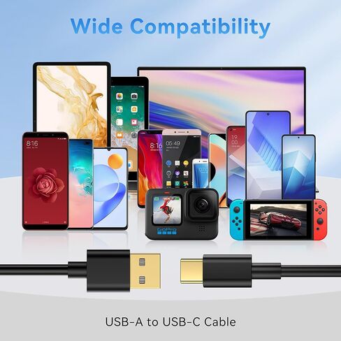 USB A to USB C Cable 5FT (3 Pack), Type C Fast Charging Cord, 20V/3A 60W(MAX) Charger Compatible with Samsung S21 S20 S10 S9 S8, Note 10/9/8, Google Pixel, LG G5/6/7, Moto Z, HTC, Lumia 950 in Saudi Arabia