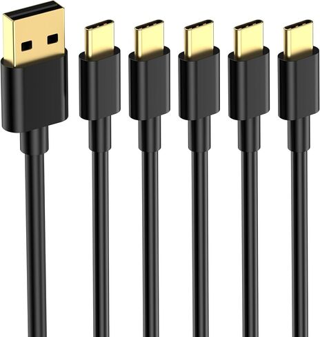 USB A to USB C Cable 5FT (3 Pack), Type C Fast Charging Cord, 20V/3A 60W(MAX) Charger Compatible with Samsung S21 S20 S10 S9 S8, Note 10/9/8, Google Pixel, LG G5/6/7, Moto Z, HTC, Lumia 950 in Saudi Arabia