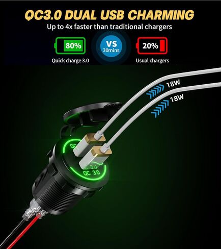 مقاوم للماء قارب بحري روكر التبديل لوحة الألومنيوم 6 عصابة مع DC12-24V 36W شاحن سيارة USB مزدوج والفولتميتر الرقمي ومقبس ولاعة السجائر مناسب لشاحنة مركبات القوارب والسيارات RV (أزرق) in Kuwait