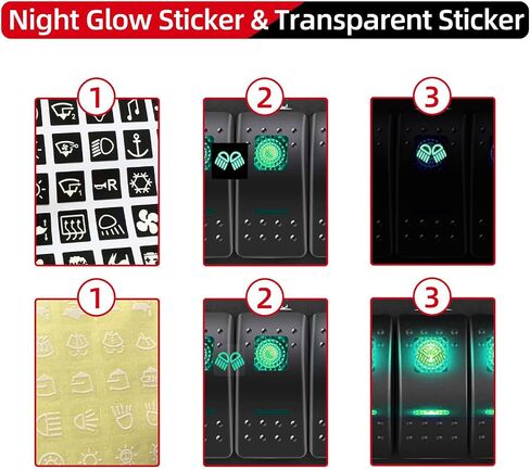 FXC Rocker Switch Aluminum Panel 5 Gang Toggle Switches Dash 5 Pin ON/Off 2 LED Backlit for Boat Car Marine Green in Saudi Arabia