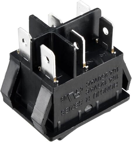 uxcell DPDT On/Off/On 3 Position 6Pin Snap Boat Rocker Toggle Switch,Black,AC 16A/125V 16A/250V,for Boat,Household Appliances in Saudi Arabia