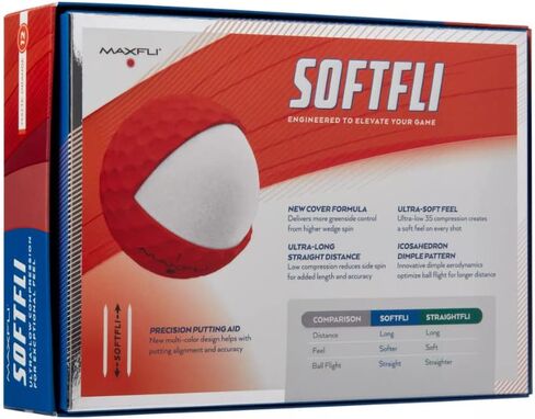 Maxfli 2023 Softfli Matte Golf Balls- 12 Pack, Compression 35, Enhanced Alignment Aid, Ultra-Low Compression Exceptionally Soft Feel in Saudi Arabia