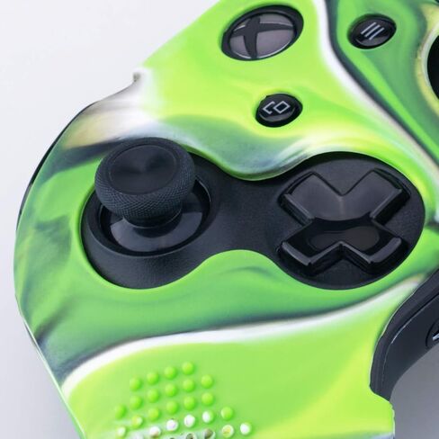 9CDeer قطعة واحدة من غطاء السيليكون الواقي المرصع + 8 أغطية تناظرية لمقابض الإبهام لجهاز تحكم Xbox One/S/X، أخضر مموه متوافق مع محول سماعة الرأس الاستريو الرسمي in Saudi Arabia