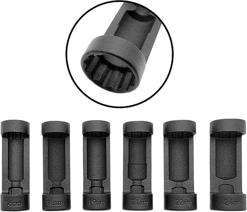 ZKTOOL Strut Nut Socket 16mm 18mm 19mm 21mm 22mm 24mm with 12 Point 1/2" Drive Suspension Strut Spreader Socket 9pc Shock Absorber Tool……… in Saudi Arabia