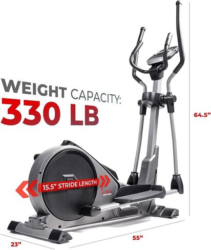 Sunny Health & Fitness Elliptical Cross Trainer Exercise Machine, Full Body Low-Impact and 24-Unique Workout Modes with Optional Exclusive SunnyFit App and Enhanced Bluetooth Connectivity in Saudi Arabia