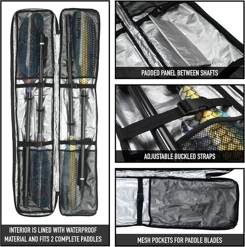 حقيبة مجداف كاياك للرياضات المائية - حقيبة كاياك تناسب مجدافين كاياك - حقيبة نقل وتخزين مجداف التجديف - ملحقات قوارب الكاياك in Kuwait