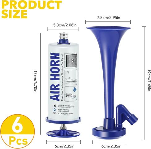 6 Pcs Air Horns, Reusable Horn Self Defense, Portable Handheld Air Horn for Boating, Hiking, Graduation, Camping, Sports Events, Parties, Birthdays in Saudi Arabia