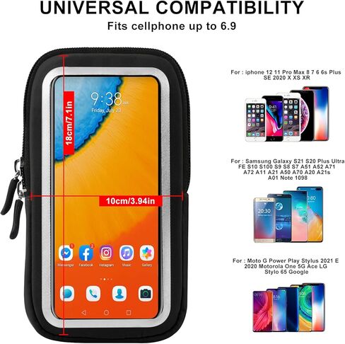 CAMAQUI الساعد الفرقة معصمه الإبهام حزام المعصم الرياضة الجري شارة، HAISSKY ركوب معصمه حقيبة الحقيبة مع حامل النقود معرف مفتاح لركوب الدراجات، والركض، وممارسة الأسود in Kuwait