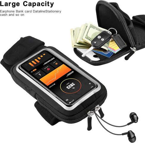 CAMAQUI الساعد الفرقة معصمه الإبهام حزام المعصم الرياضة الجري شارة، HAISSKY ركوب معصمه حقيبة الحقيبة مع حامل النقود معرف مفتاح لركوب الدراجات، والركض، وممارسة الأسود in Kuwait