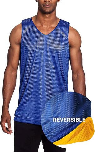 Mens Reversible Basketball Jersey Premium Moisture Wicking Mesh Tank Top in Kuwait