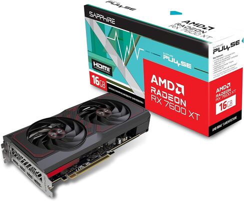 بطاقة رسومات الألعاب Sapphire 11339-04-20G Pulse AMD Radeon RX 7600 XT مع ذاكرة GDDR6 سعة 16 جيجابايت وAMD RDNA 3 in Kuwait