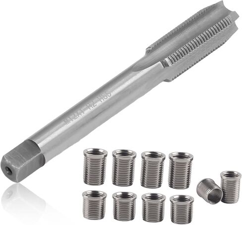 أداة إصلاح خيط توصيل الإشعال من الفولاذ المقاوم للصدأ، مسمار M10x1.0 + M12x1.0 Tap مجموعة أدوات ملحقات السيارات لإصلاح محرك السيارات ومولدات محركات البنزين in Saudi Arabia
