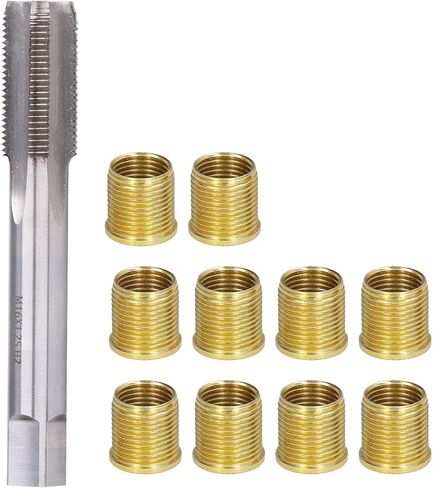 Thread Repair Tools Kit Spark Plug Saver Metal M14x1.25 Inserts and M16x1.25 Tap Kit for Gasoline Engine Thread in Saudi Arabia