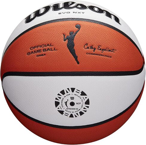 Wilson WNBA Official Game Ball, Indoor, Leather, Size: 6, Brown/White in Saudi Arabia