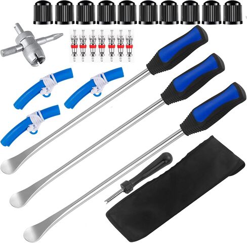 14.5" Tire Spoon Kit, Tire Changing Tool for Motorcycle Dirt Bike Lawn Tractor Bicycle, Motorcycle Tire Changer Tire Removal Tool with Rim Protectors Valve Tool Valve Cores in Saudi Arabia