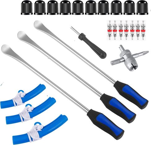 14.5" Tire Spoon Kit, Tire Changing Tool for Motorcycle Dirt Bike Lawn Tractor Bicycle, Motorcycle Tire Changer Tire Removal Tool with Rim Protectors Valve Tool Valve Cores in Saudi Arabia