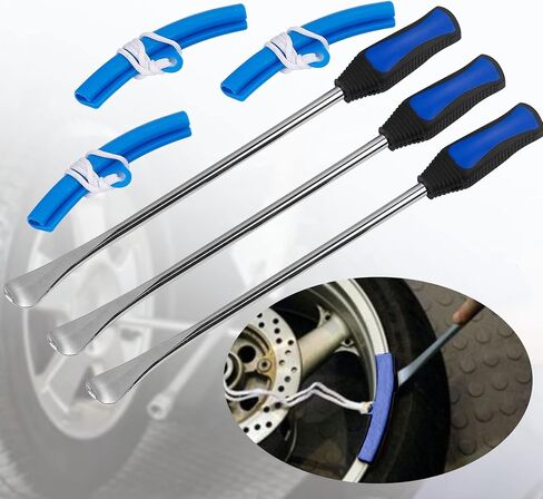 14.5" Tire Spoon Kit, Tire Changing Tool for Motorcycle Dirt Bike Lawn Tractor Bicycle, Motorcycle Tire Changer Tire Removal Tool with Rim Protectors Valve Tool Valve Cores in Saudi Arabia