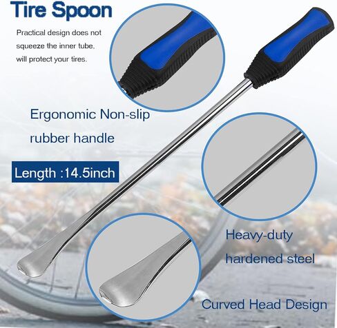 14.5" Tire Spoon Kit, Tire Changing Tool for Motorcycle Dirt Bike Lawn Tractor Bicycle, Motorcycle Tire Changer Tire Removal Tool with Rim Protectors Valve Tool Valve Cores in Saudi Arabia