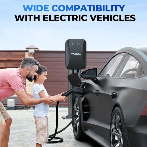 TOPDON المستوى 2 شاحن EV، شاحن سيارة كهربائية 40 أمبير، 14-50 قابس NEMA TYPE4، UL مدرج في قائمة Energy Star، شاحن سيارة كهربائي مع WiFi، EVSE، محطة شحن السيارة مع تطبيق PulseQ الذكي، كابل 25 قدم in Saudi Arabia