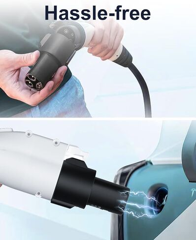 Waksmart J1772 إلى مهايئ شاحن تسلا ماكس 80A/250 فولت التيار المتناوب المستوى 1 والمستوى 2 مهايئ شاحن سيارات كهربائية SAE J1772 لجميع نماذج تسلا in Kuwait