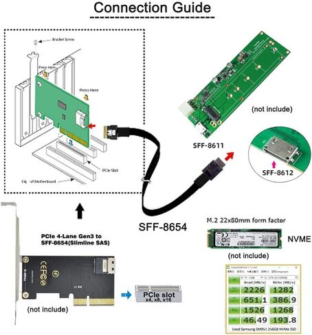 chenyang Oculink SFF-8611 4i to SFF-8087 36Pin PCIe PCI-Express Slimline SSD Data Active Cable 50cm in Saudi Arabia