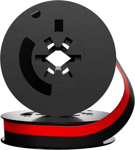 شريط آلة كاتبة عالمي مزدوج البكرة - حبر أحمر وأسود - استبدال حبر جديد - متوافق مع سميث كورونا، رويال، ريمنجتون، أندروود، براذر، أوليفيتي، أوليمبيا والمزيد - عبوة واحدة in Kuwait