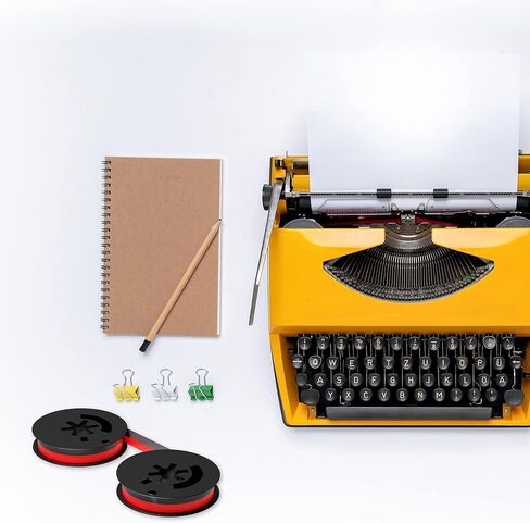 شريط آلة كاتبة عالمي مزدوج البكرة - حبر أحمر وأسود - استبدال حبر جديد - متوافق مع سميث كورونا، رويال، ريمنجتون، أندروود، براذر، أوليفيتي، أوليمبيا والمزيد - عبوة واحدة in Kuwait