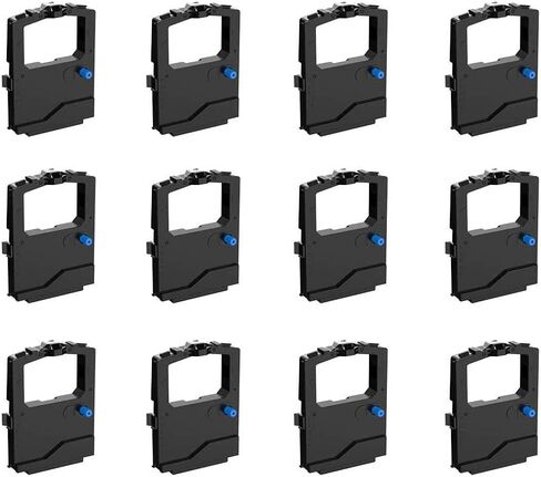 12 عبوة بديلة لخرطوشة شريط الطابعة المتوافقة مع Okidata 42377801 لـ Microline 420، 421، 490، 491، ML420، ML421، ML490، ML491، أسود in Kuwait