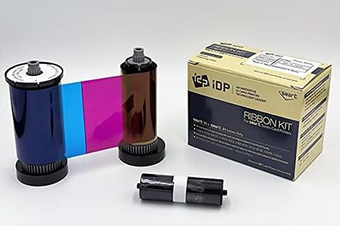 IDP SMART-31 and SMART-51 Series ID Card Printer Ribbon - YMCKO Full-Color, Resin Black and Overlay Panel Ribbon with Cleaning Roller, 250 Cards/roll in Saudi Arabia