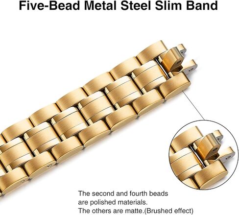 STIROLL Thin Replacement Band Compatible for Apple Watch 38mm 40mm 41mm 42mm 44mm 45mm 49mm, Stainless Steel Metal Wristband Women Men for iWatch Ultra SE Series 9/8/7/6/5/4/3/2/1(Gold,38mm/40mm/41mm) in Saudi Arabia