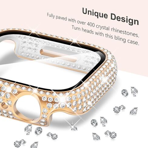KADES متوافق مع حافظة حماية Bling Apple Watch مع واقي شاشة مدمج لساعة Apple 40 مم iWatch Series SE SE2022 6 5 4 (40 مم، شفاف) in Saudi Arabia