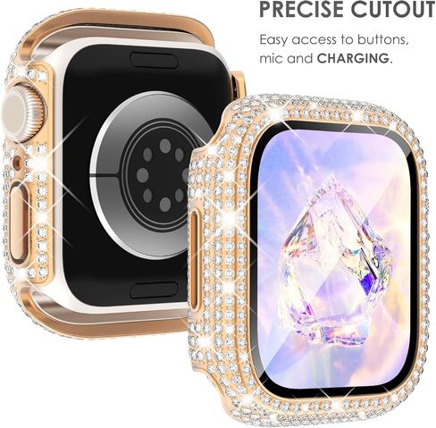 KADES متوافق مع حافظة حماية Bling Apple Watch مع واقي شاشة مدمج لساعة Apple 40 مم iWatch Series SE SE2022 6 5 4 (40 مم، شفاف) in Saudi Arabia