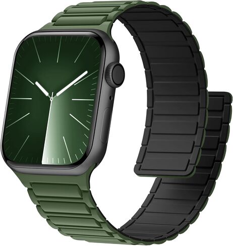 Easuny Silicone Magnetic Watch Band Compatible with Apple Watch 49mm 45mm 44mm 42mm 41mm 40mm 38mm Bands for Men Women, Sport Solo Loop for iWatch Series 9 8 7 6 5 4 3 2 1 SE Ultra 2 Ultra 1 in Kuwait