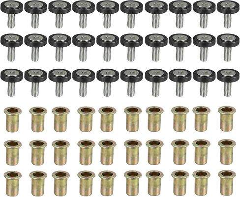 Motoforti 30 Pcs Car Motorcycle Black M6 Fender Bumper Washer Bolt Rivet Nuts Kit Aluminum Alloy Engine Bay Fastener in Saudi Arabia