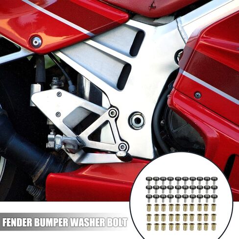 Motoforti 30 Pcs Car Motorcycle Black M6 Fender Bumper Washer Bolt Rivet Nuts Kit Aluminum Alloy Engine Bay Fastener in Saudi Arabia