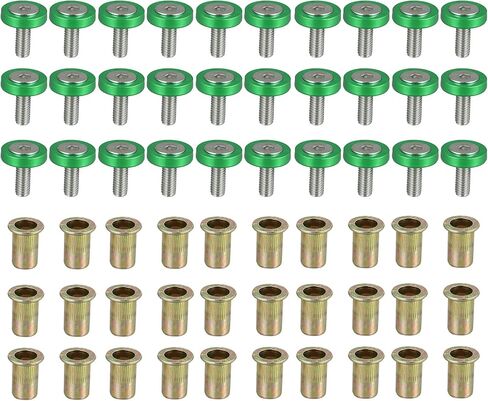 Motoforti 30 Pcs Car Motorcycle Black M6 Fender Bumper Washer Bolt Rivet Nuts Kit Aluminum Alloy Engine Bay Fastener in Saudi Arabia