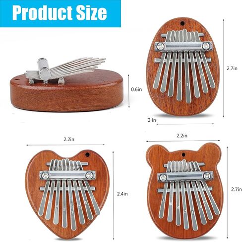 3 عبوات من بيانو الإبهام الصغير بجيب صغير من كاليمبا، 8 مفاتيح بيانو بالإبهام، بيانو رائع للأصابع، بيانو يدوي صغير، هدايا موسيقية لعيد الميلاد للأطفال البالغين المبتدئين in Kuwait