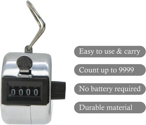 Tally Counter Clicker 4 Digit Mechanical Palm Counter Metal Hand Clicker with Finger Ring Number Count for School Golf & Concert in Saudi Arabia