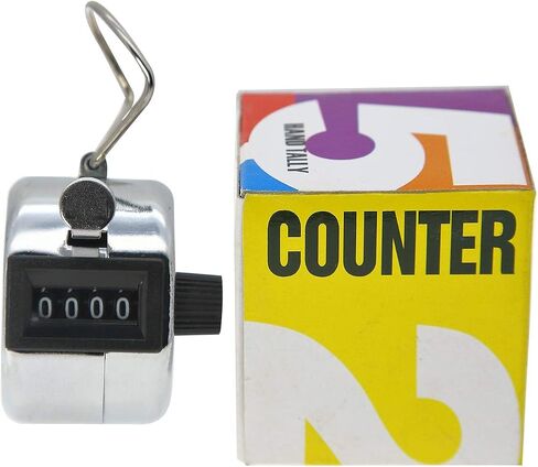 Tally Counter Clicker 4 Digit Mechanical Palm Counter Metal Hand Clicker with Finger Ring Number Count for School Golf & Concert in Saudi Arabia